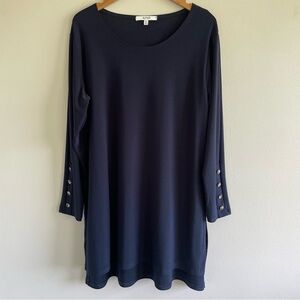 Sympli  Navy Long Sleeve Tunic Top Size 16